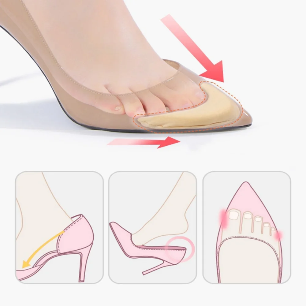 thumbnail image 2 of Riootlnm Comfort Fillers For Shoe Too Big, Spacers Cushions Pads For Loose Shoes, Size Reducer Made Shoe Fit Smaller, Prevent Slip Toe Inserts For Pain Relief (White, 1Pair(Half Size Bigger 2 of 11