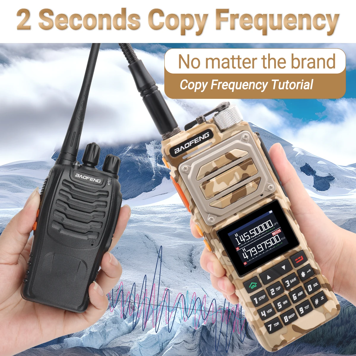 Baofeng UV-25 Walkie Talkie Air Band Long Range UHF VHF AM Wireless Copy Frequency 999CH  NOAA Type-C Charger Ham Two Way Radio 5