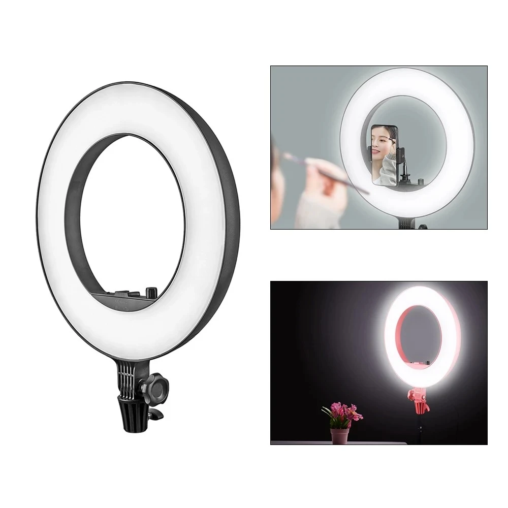 Godox LR180 Ring LED Video Light Cold Color Temperature with White Light-passing Board Phone Holder CRI 92 TLCI 97 27W