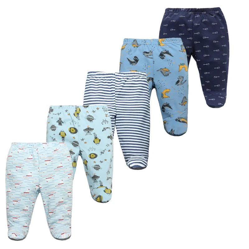 3/4/5PCS/LOT Newborn Pants Cartoon Footed Baby Pants 100 Cotton Soft Girl Pants Baby Boy