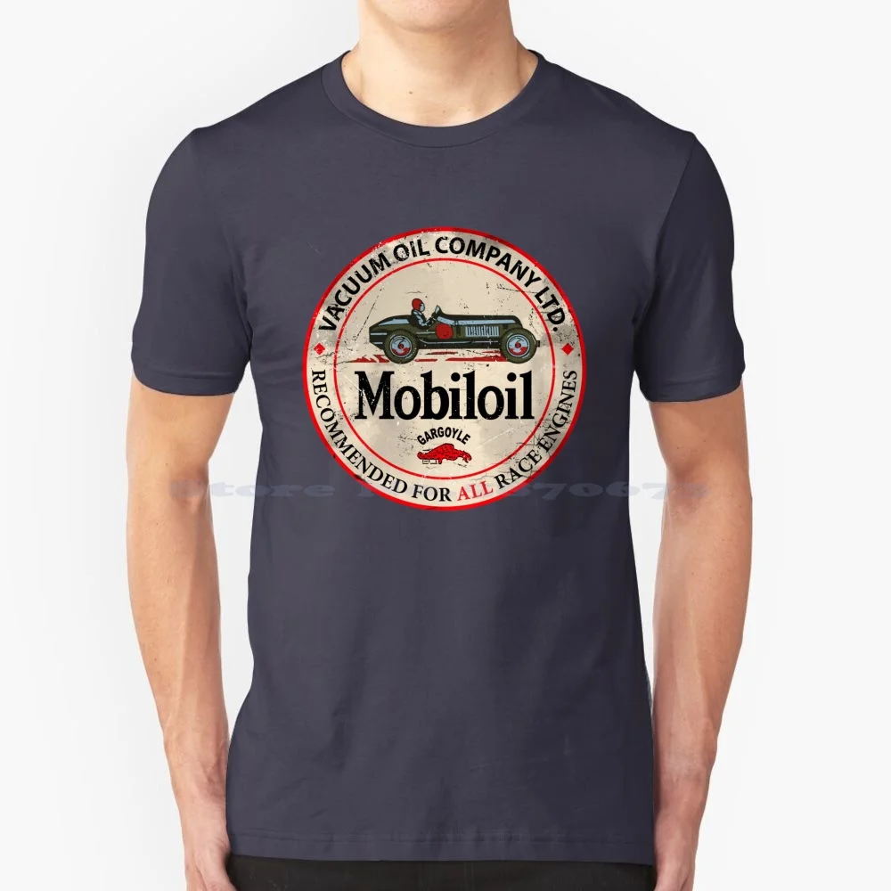 Mobiloil E Gargoyle Racer T Shirt 100% Cotone Tee Mobil Oil And Gas Hotrod Street Rod Hot Rod Cars Hot Rod Style Classic Hot