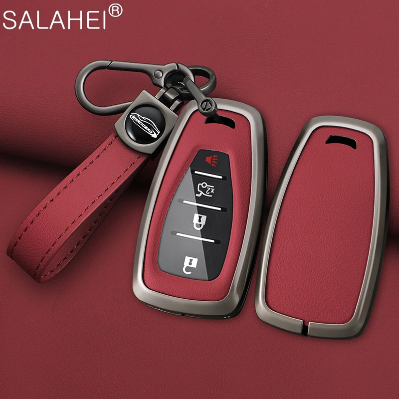 

Zinc Alloy Leather Car Smart Key Cover Case For Chevrolet Malibu Equinox Cruze Camaro 2016 2017 2018 2019 Keychain Accessories