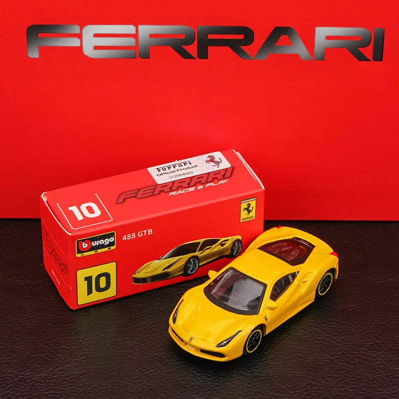 Bburago 1:64 Ferrari series Multiple models LAFerrari 488 458 ENZO F40 599 F12 car die-casting model small-scale toy collection 3