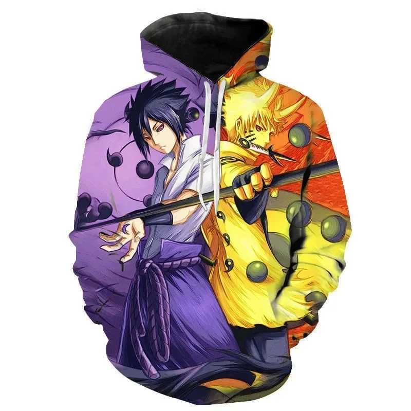 

New Anime Peripheral Naruto Akatsuki Uchiha Itachi Print Hooded Hooded Sweater Jacket Men and Women Children Code