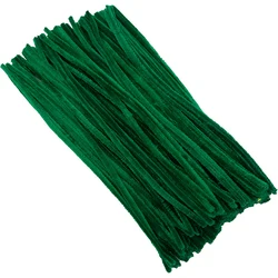 Colorful Chenille Stems for DIY Crafts and Educational Projects (100pcs) (Green)
