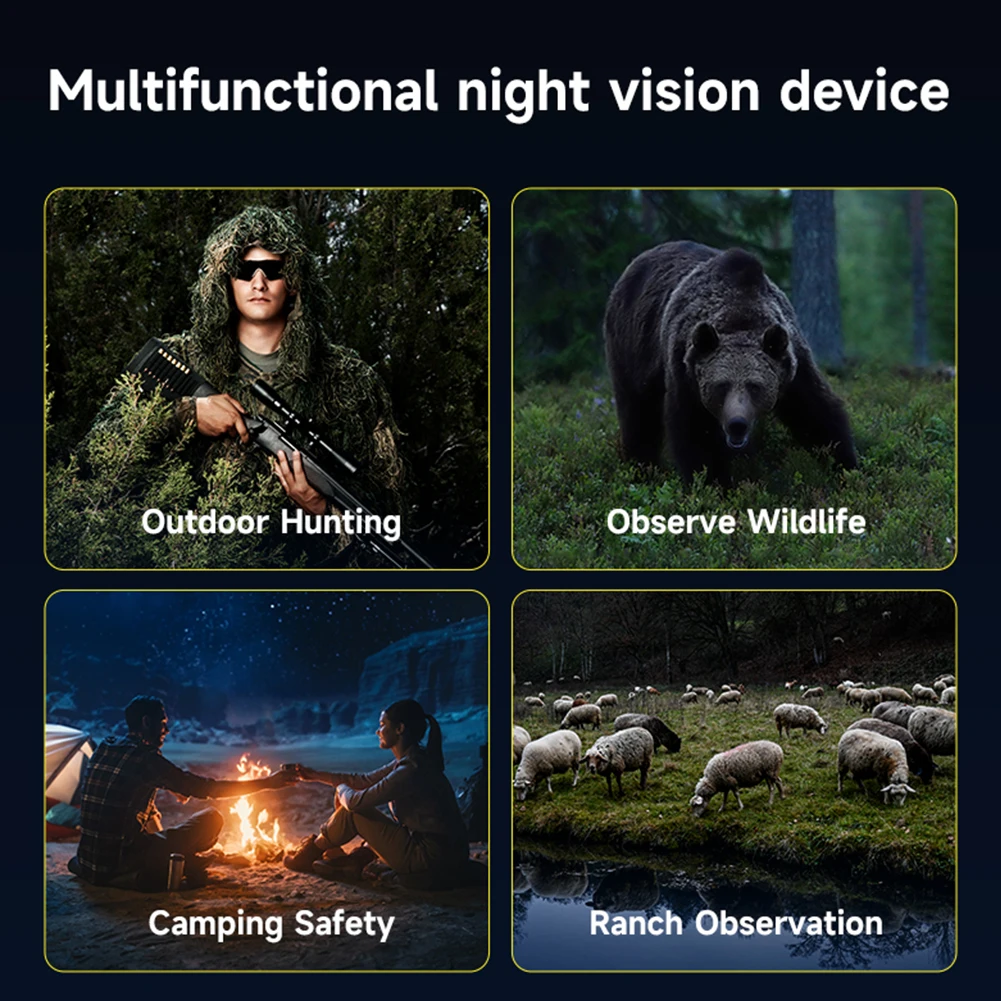 Infrared Digital Night Vision Binoculars 800M Night Range Digital Night Binoculars 10 X Digital Zoom for Outdoor Camping Travel