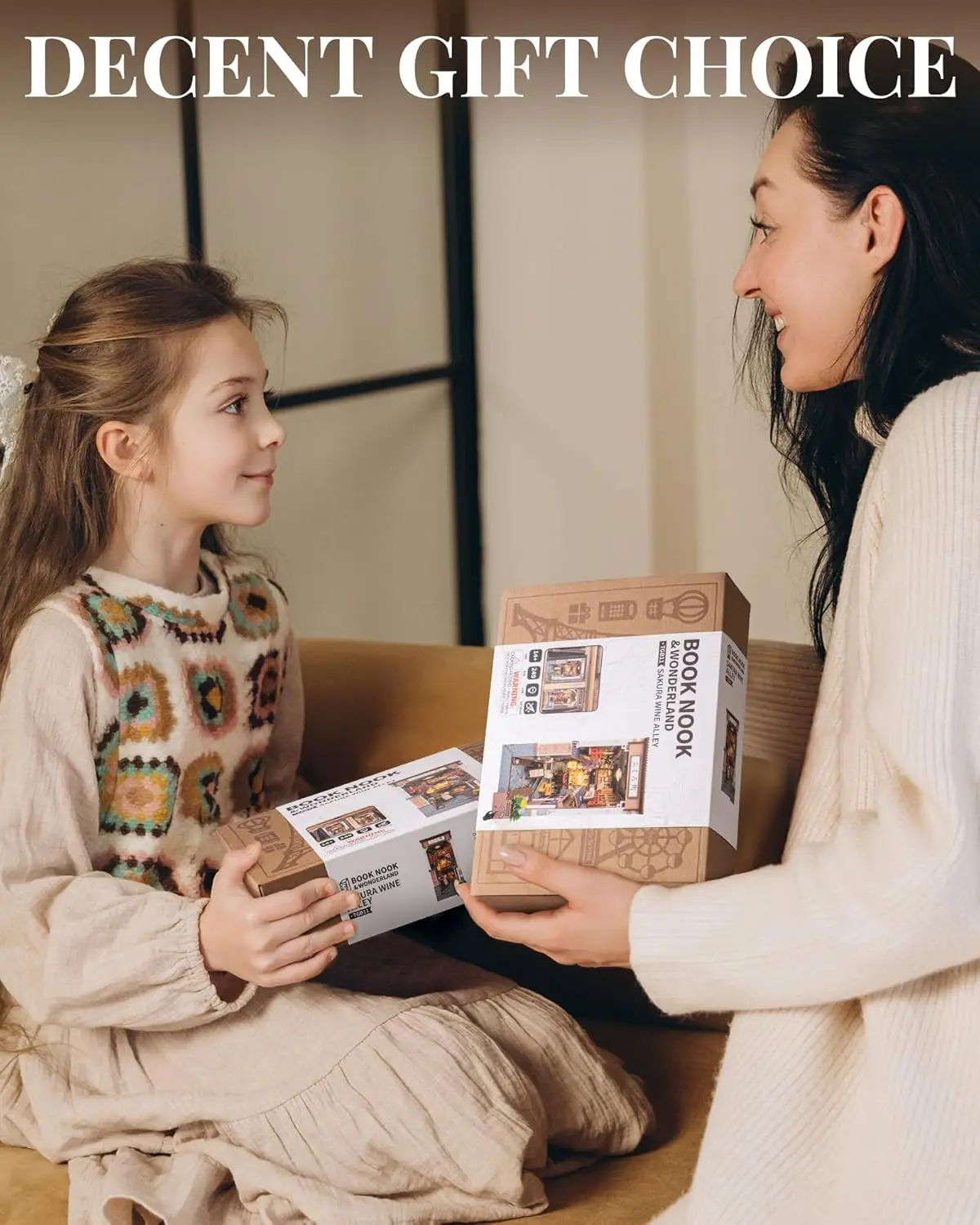 Robotime Sakura Wine Alley DIY Booknook with Lights DIY Miniature Dolls House Kit 3D Wooden Puzzle Bookend Bookshelf Decor Gift 6