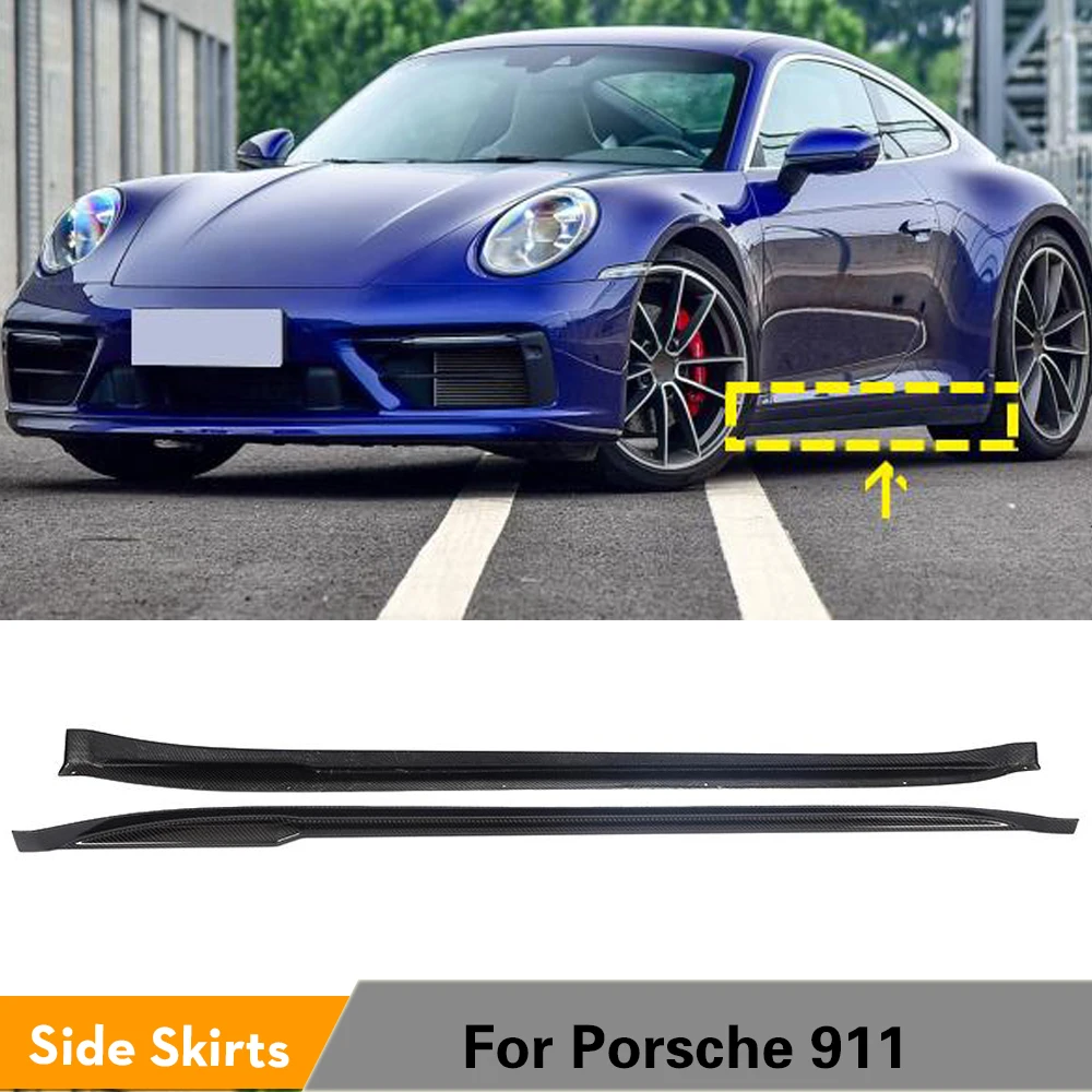Car Side Skirts Body Kit For Porsche 911 2019 2020 Car Side Door Bumper