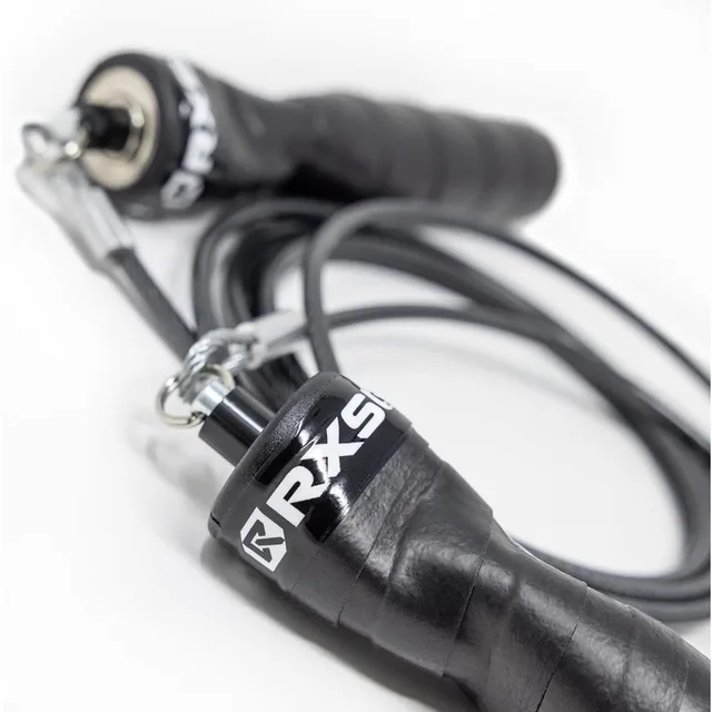 Rx Smart Gear Jump Rope - Black Ops Ergonomic Handles with Trans Black Cable Buff 3.4