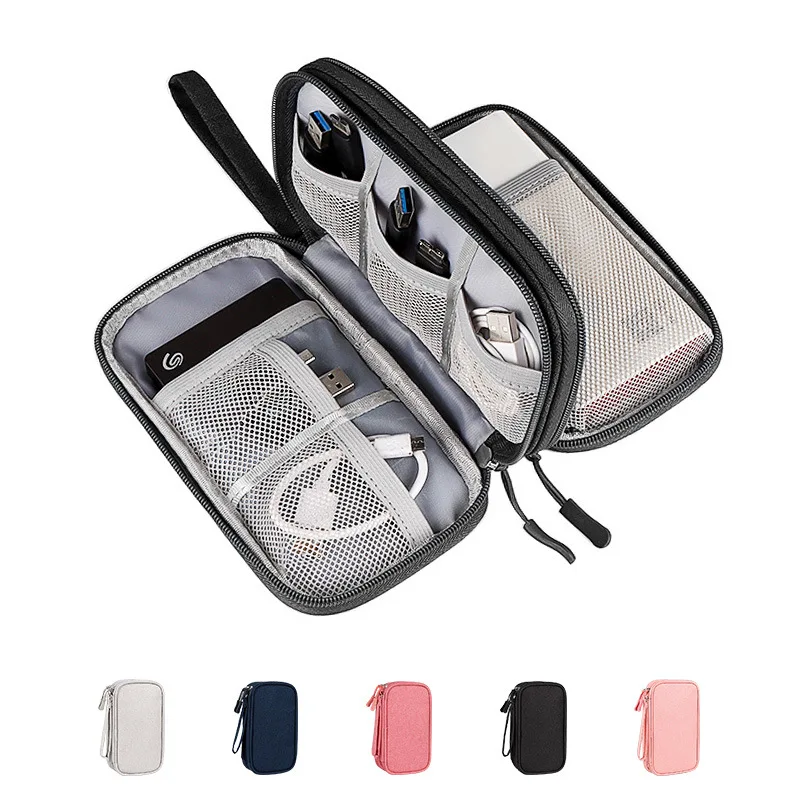 Portable Cable Winder Organizer Waterproof Storage Bag for Power Bank Digital Cable Case Earphone Oxford Cloth Earphone Case