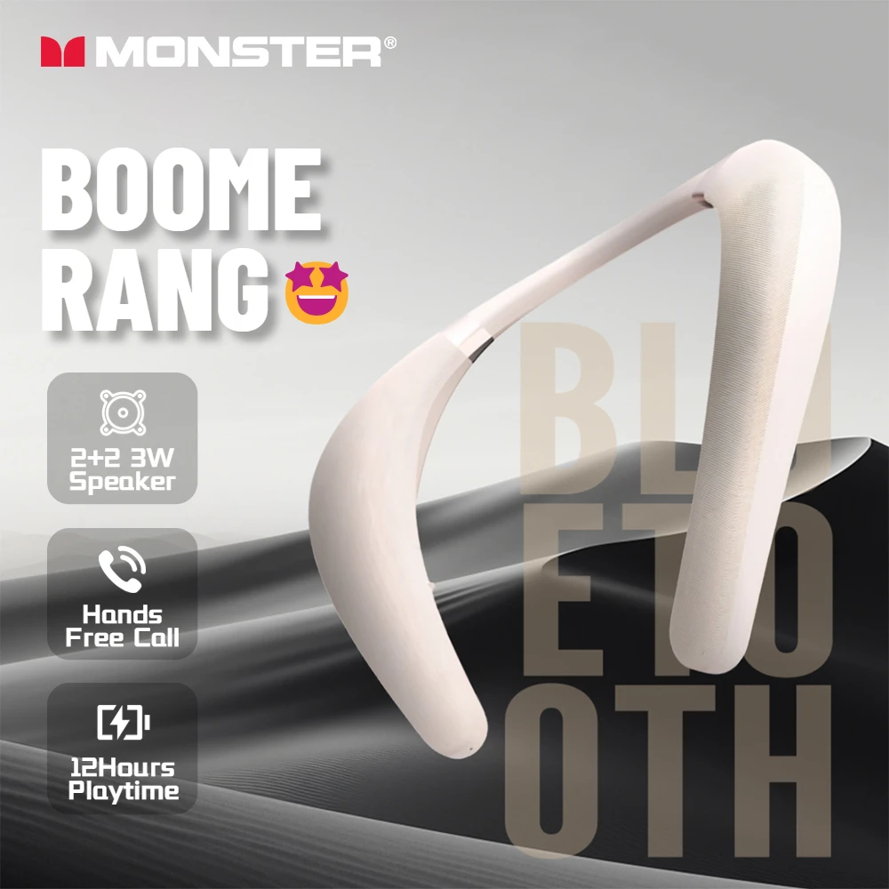 モンスターブーメランネックスピーカーBluetoothワイヤレス : Monster ネックスピーカー Bluetoothスピーカー