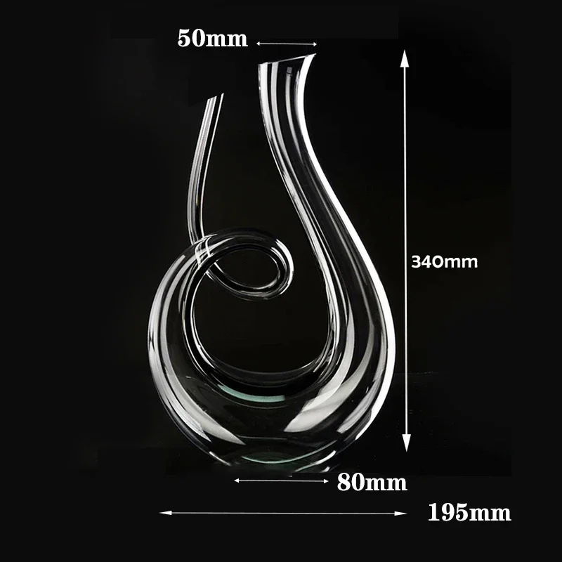 1500ML High Grade Decanter Handmade Crystal Glass Swan Spiral Decanter Wine Separator Champagne Whisky Brandy Wine Bottle Gift