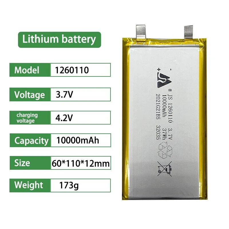 3.7V 10000mAh 1260110 Batteria Batterie ai polimeri di litio Lipo Li-Po Celle ricaricabili per Power Bank Laptop Luci da campeggio Fai da te - immagine 5