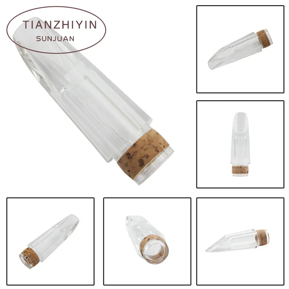 Transparent Flute Head for ABS Clarinet, Mouthpiece, Clear Acrylic Bolwtorch, Cork Parts, 1Pc