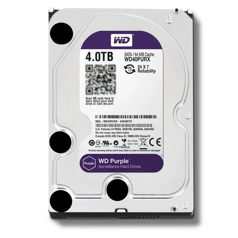 WD Purple-disco duro interno de vigilancia, dispositivo de 500GB, 3,5 pulgadas, 64M de caché, SATA III, 6 Gb/s, 1TB, 2TB, 3TB, HDD, HD, para CCTV, DVR, NVR