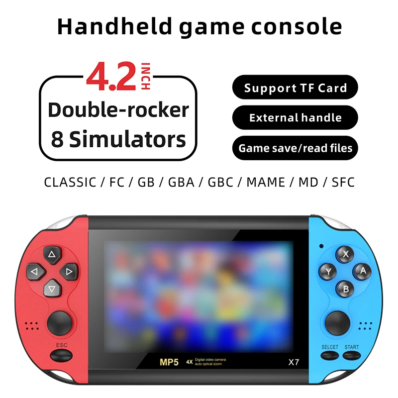 

X7 Mini Handheld Game Console for Children Portable Game Parts 4.2inch Portable Retro Mini Handheld Game Player