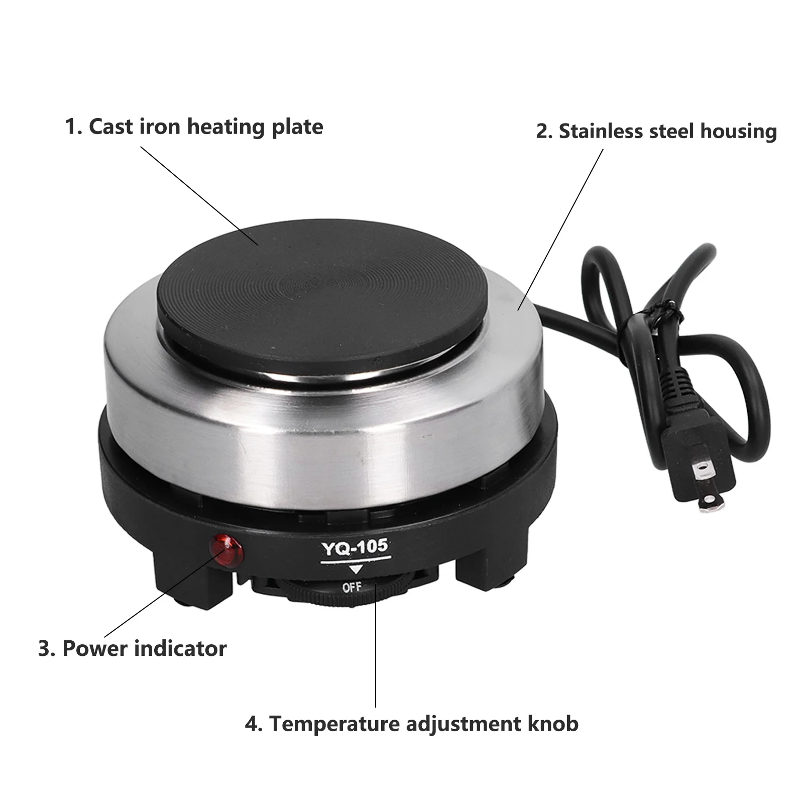 500W electric stove mini temperature controlled electric heater for home restaurant US plug 110V