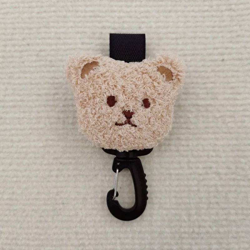Accesorios de oso para cochecito de bebé, gancho mágico, adhesivo