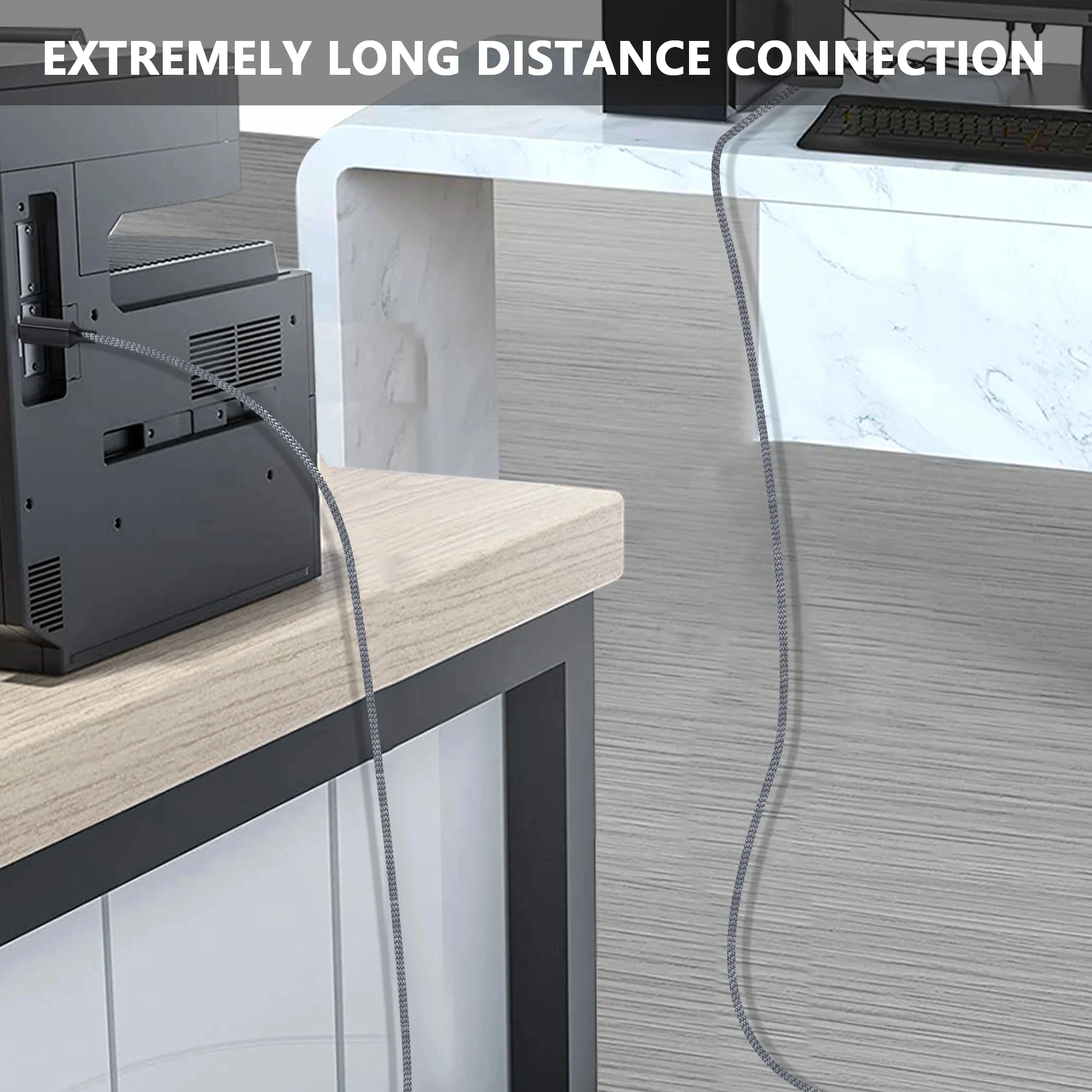 USB C에서 USB B 2.0 프린터 케이블 편조 프린터 스캐너 코드, 캐논 엡손 HP 삼성 프린터 코드 스캐너 USB 프린터 케이블