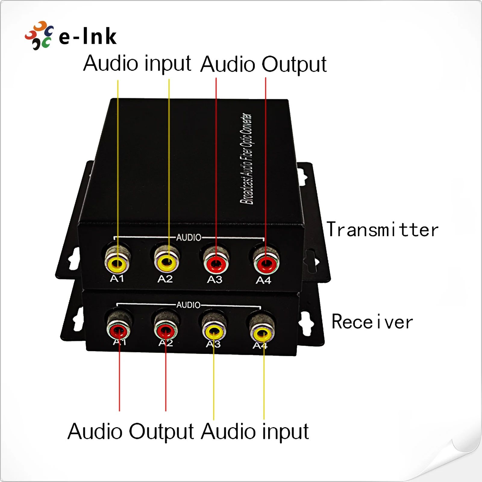 A Pair 1Ch/2Ch (Bi-directional Optional) RCA Audio over Fiber Converter Audio Optical Fiber Extender SM 20km FC
