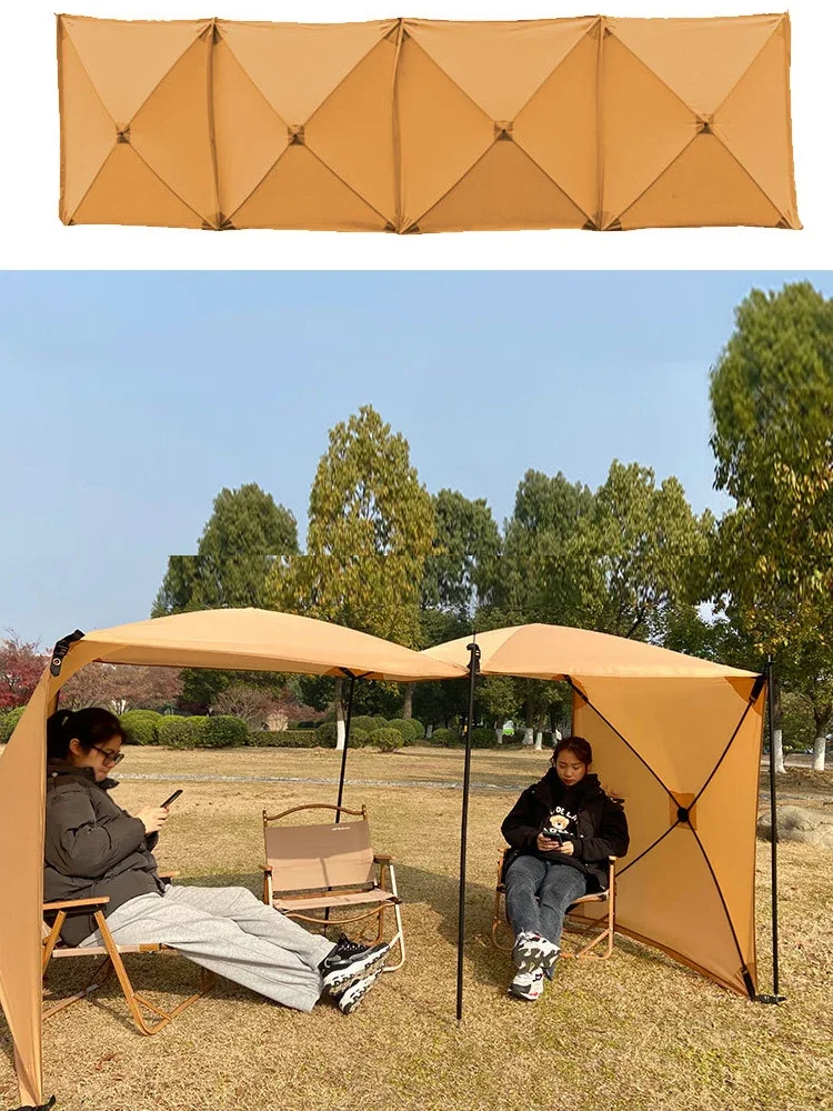 5.6M Folding Windproof Shield Camping Windscreen for Picnic BBQ Beach Gas Stove