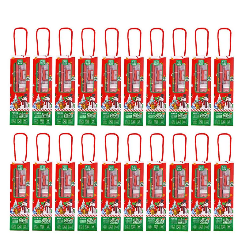 20Sets Portable Stationery Set Pencil Eraser Stationery Set Children's Christmas Gift 