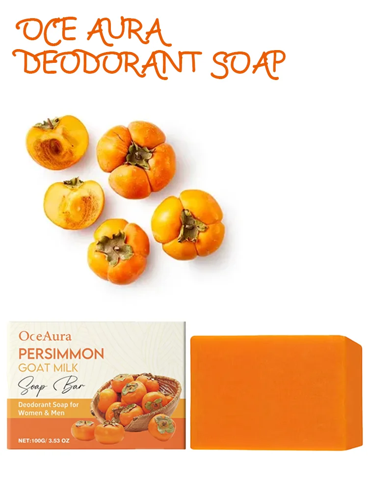 OceAura Persimmon & Goat Milk Nourishing Body Soap - Gentle Hydration, Deep Cleansing & Skin Revitalization  3.53oz