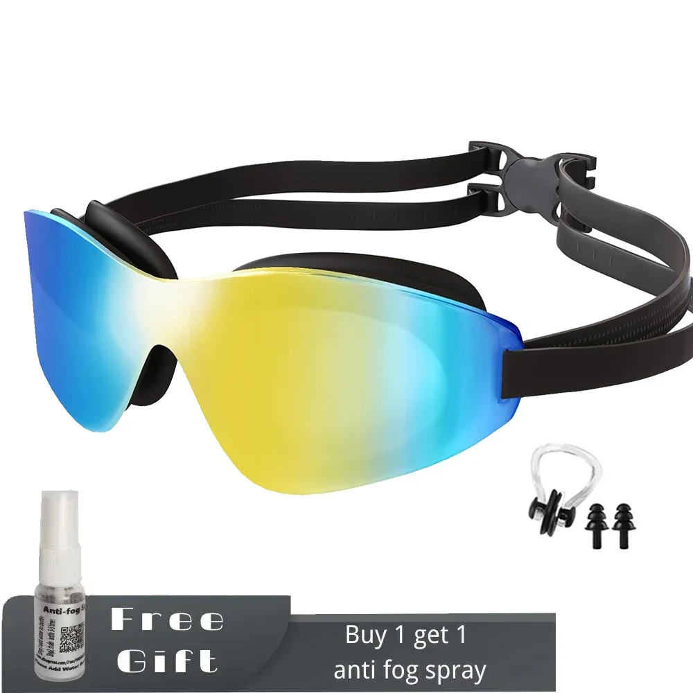 Lunettes de natation sans cadre polarisées avec étui et spray anti-buée adultes