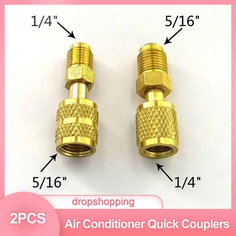 R410a Refrigeration Charging Adapter 5/16 SAE F Quick Couplers To 1/4 SAE M Flare 5/16 SAE M To 1/4 SAE For Air Conditioner