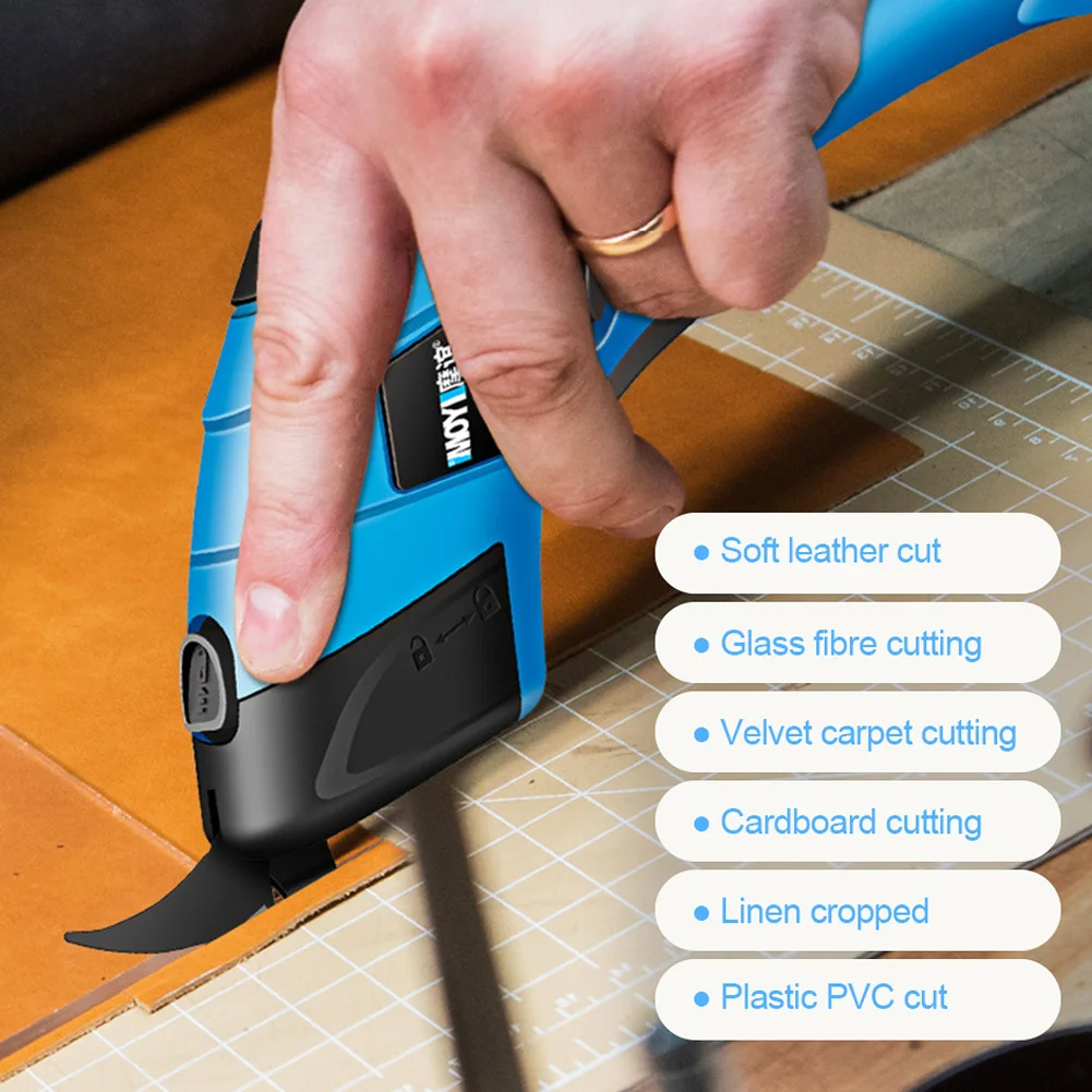 Lithium Electric Scissors Cloth Cutting Machine Charging Leather Sewing Tailor Scissor Tungsten Steel Blade Portable Hand Tool