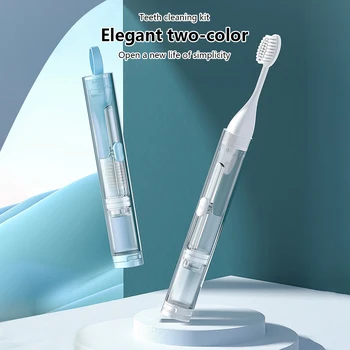 1PC przenośna składana szczoteczka do zębów Travel zestaw szczoteczek do zębów kreatywne narzędzia do czyszczenia zębów mogą pomieścić pastę do zębów tanie i dobre opinie CN (pochodzenie) Jedna jednostka dla dorosłych 23x2 5cm 9 06x0 98inch Folding toothbrush Blue Plastic Toothbrush Portable Toothbrushes