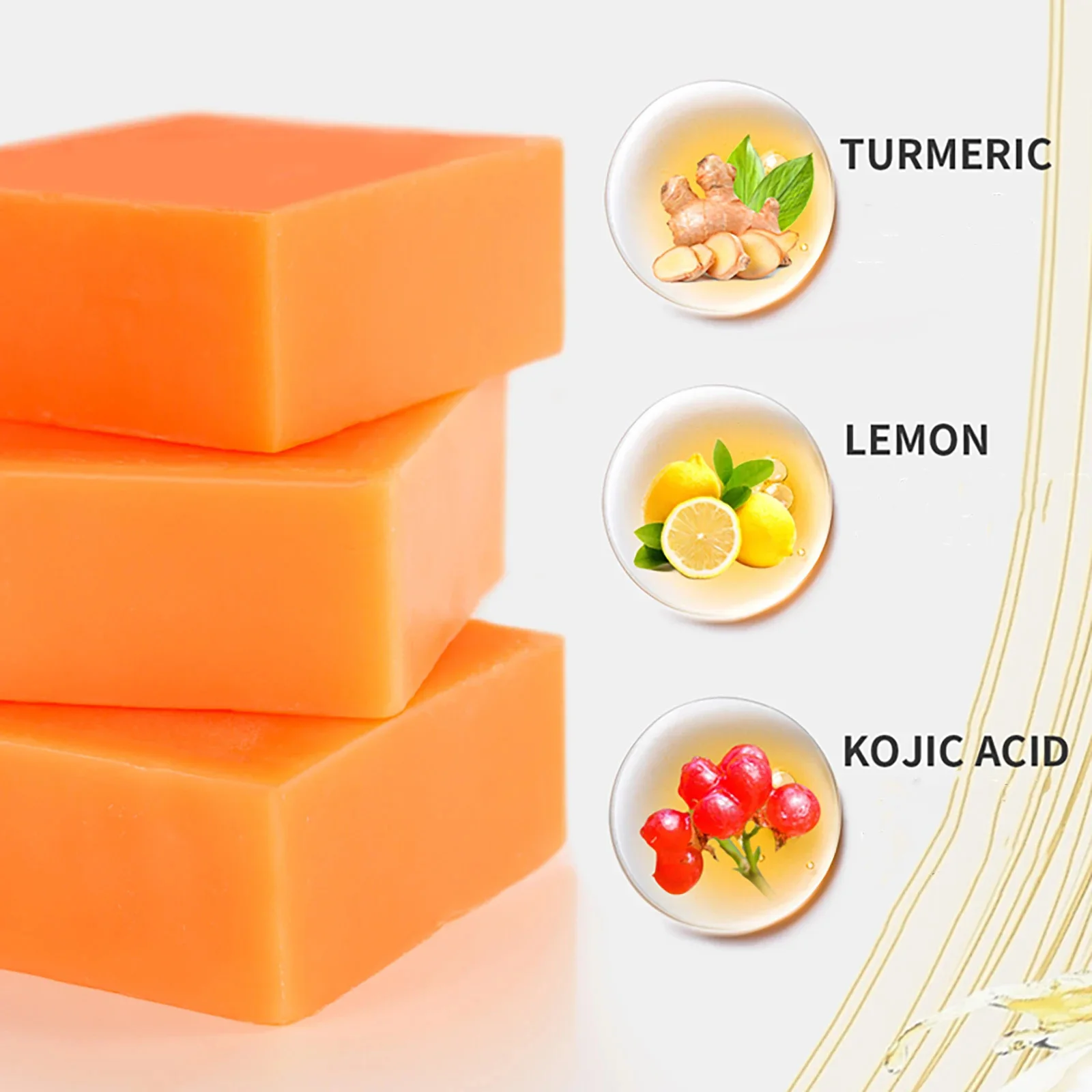 Natural Turmeric Whitening Body Wash, Deeply Clean Skin, Remove Dark Spot, Pimple, Acne, Smooth Skin, For Face & Body Soap Bar - Image 3