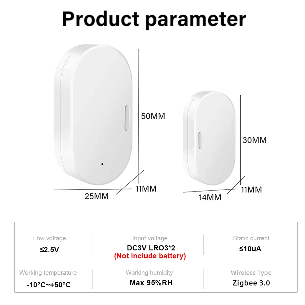 Ewelink Zigbee Door Sensor Wireless Magnetic Window Open Closed Alarm Detector W