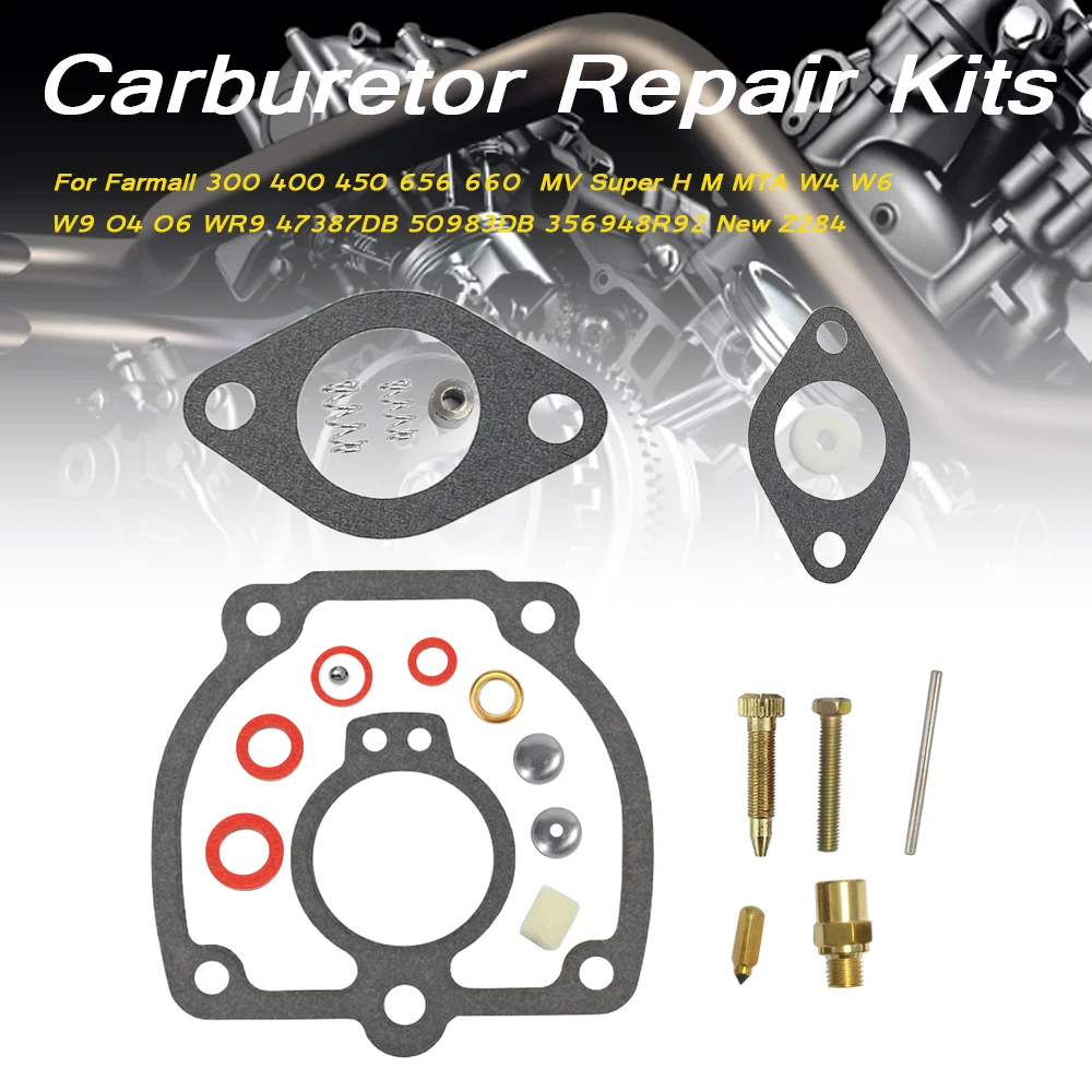 

For Farmall 300 400 450 656 660 MV Super H M MTA W4 W6 W9 O4 O6 WR9 47387DB 50983DB 356948R92 New Z284 Carburetor Repair Kits