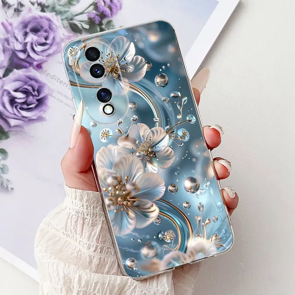 Clear Aesthetic Cute Cat & Flowers Soft Phone Case - Fashionable and Fun Design