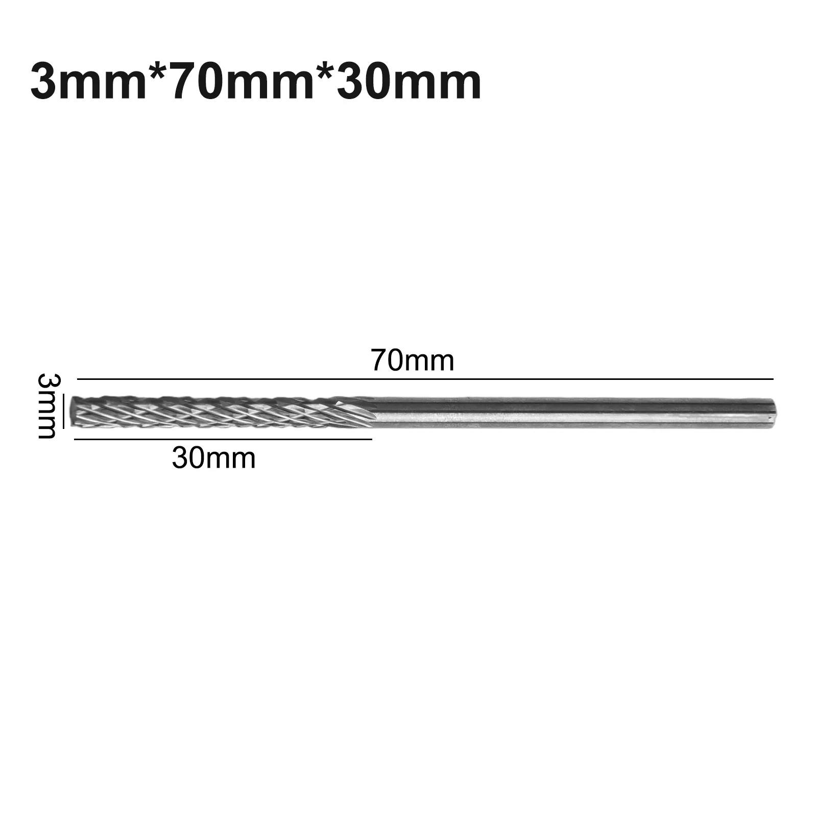 1pc 3mm 1/8 Tungsten Carbide Milling Cutter Long Shank Carbide Burs For Milling Cutter Burr Rotary 38mm To 100mm Rotary Tools
