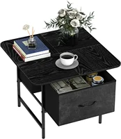 Coffee Tables for Living Room,2-Tier Farmhouse Center Table with Round Corners for Small Space,Small Apartment,Office 2