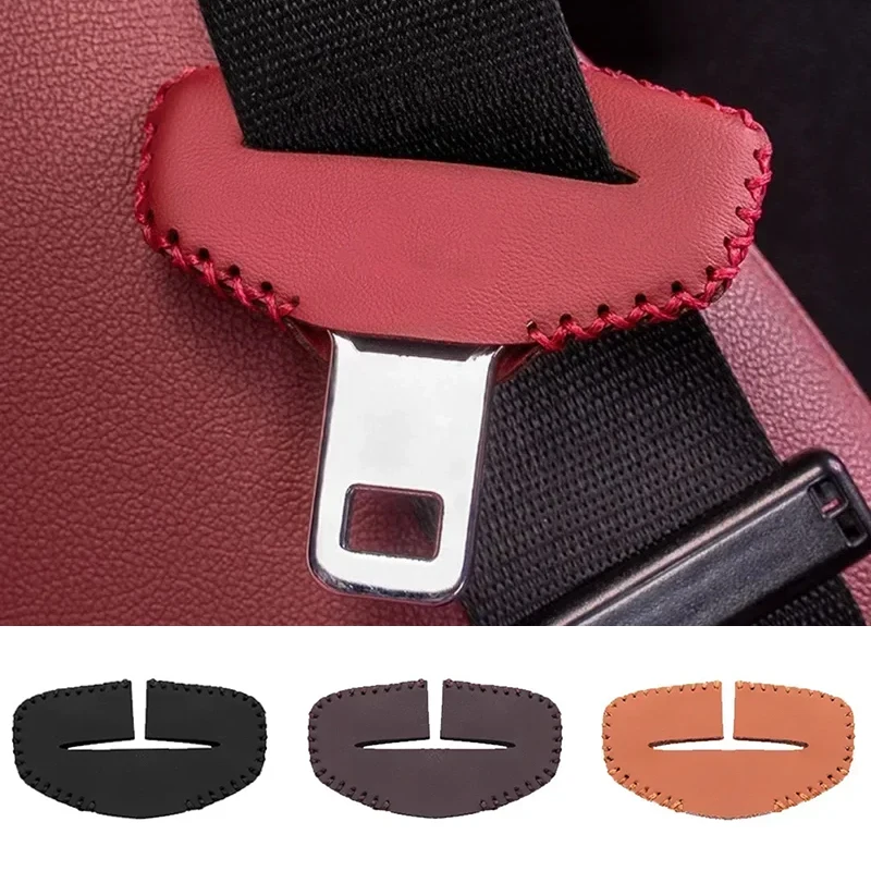 

Universal Car Seat Belt Buckle Clip Protector leather Interior Button Case Anti-Scratch Cover Safety Accessories