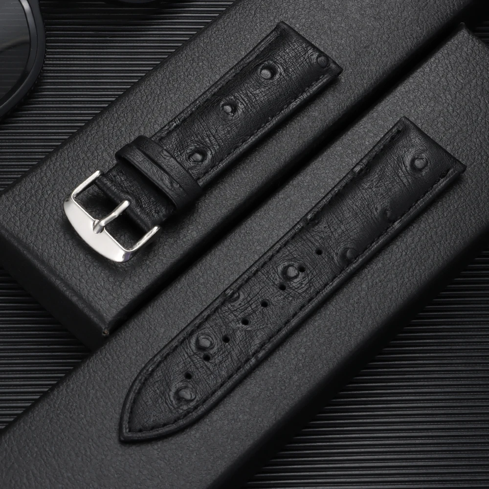 Premium Cowhide Leather Strap with Universal Butterfly Buckle