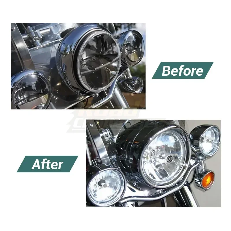 Koplamp trim ring FL Softail 7 inch met visor te koop | 991152