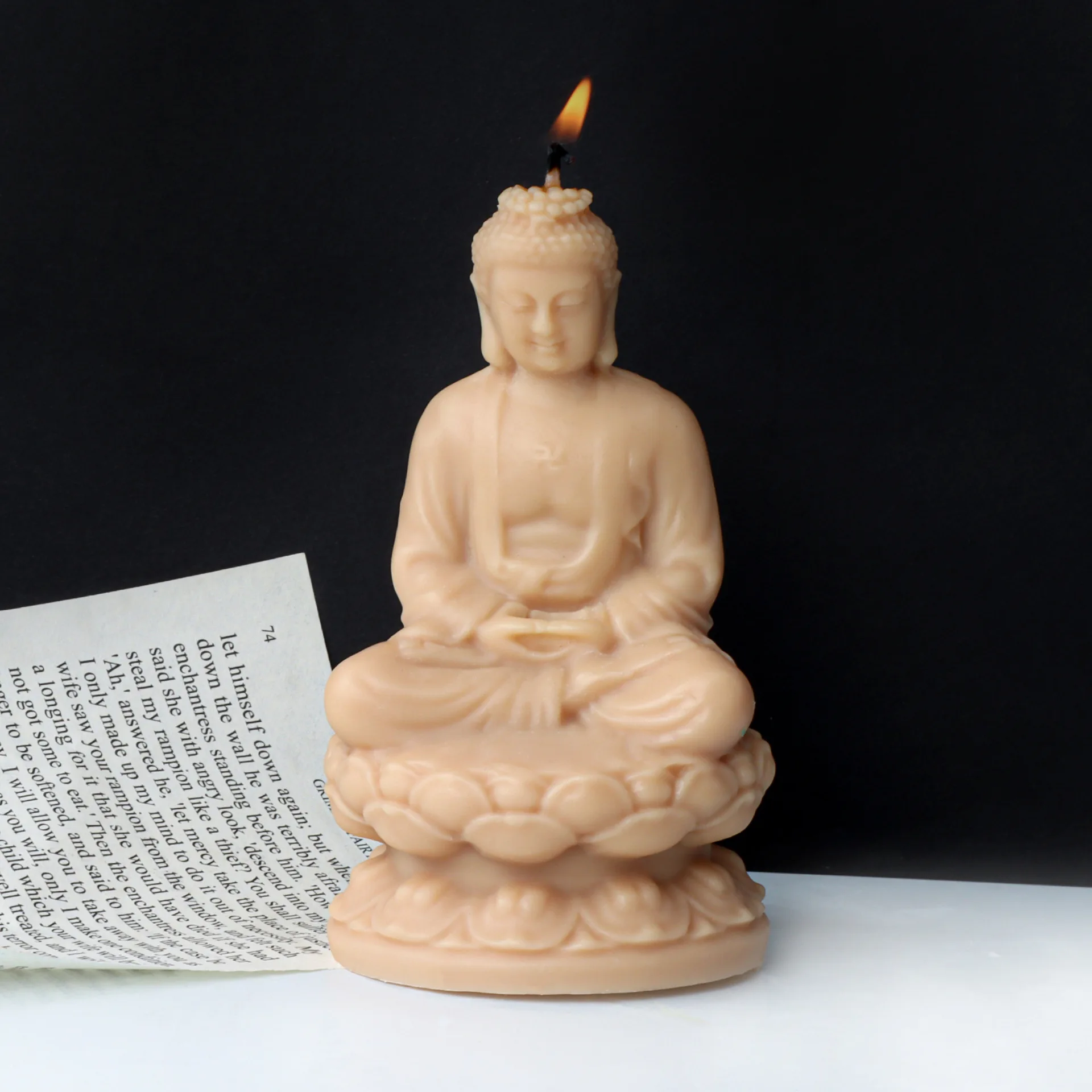 

Crouching Lotus Meditation Buddha Silicone Mold Gypsum form DIY Handmade Plaster Candle Ornaments Handicrafts Mold Hand Gift