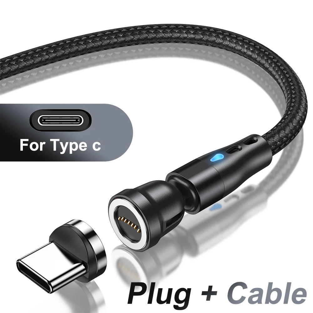 ตัวเลือกสินค้า สายชาร์จแม่เหล็ก USB-C 540 องศา ชาร์จเร็วสำหรับมือถือทุกยี่ห้อ