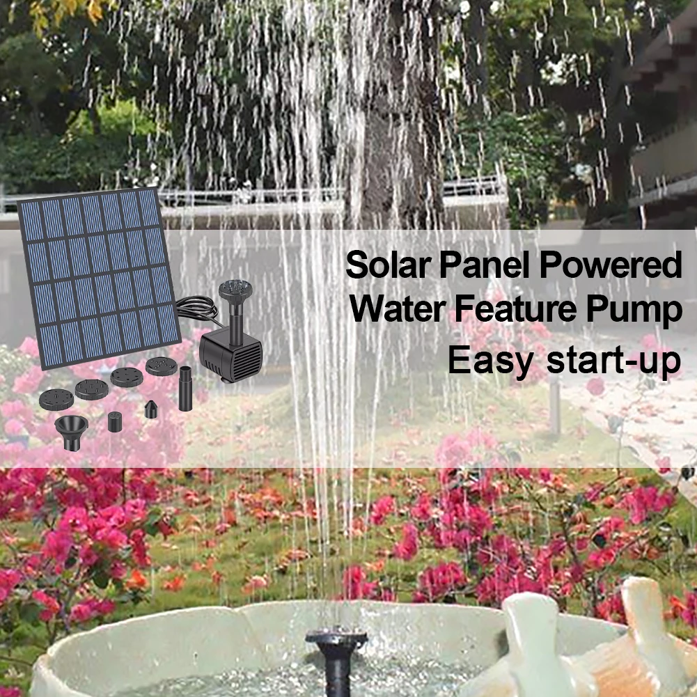 Outdoor Solar Fountain Kit for Birdbath, Garden, or Small Pond 5