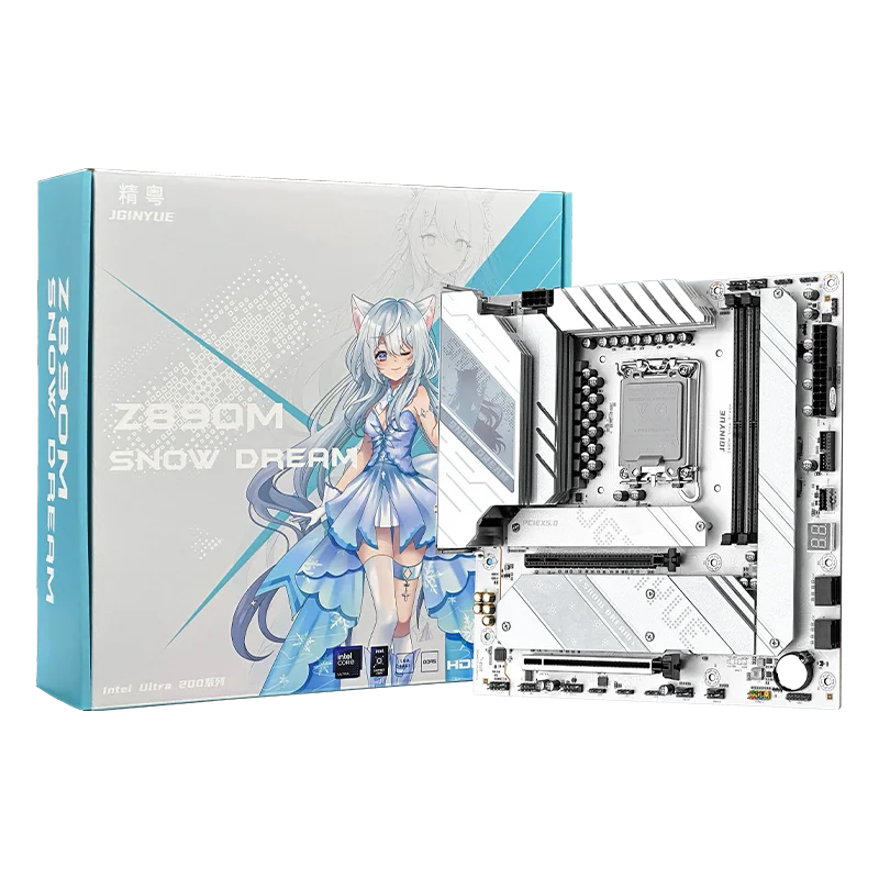 新しい JGINYUE Z890M Z890 チップ Snow Dream M-ATX LGA1851
