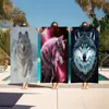 Animal wolf wallart Microfiber Blanket Quick Drying Beach Towels Oversized Printing Super Absorbent Pool Towel Blanket 1