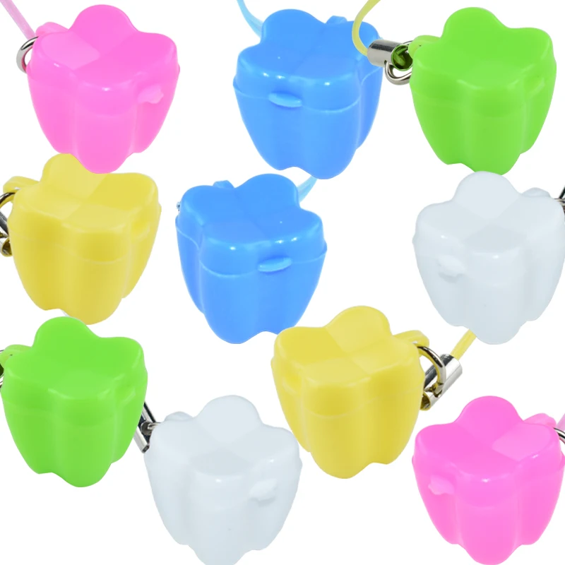 

10 Pcs Baby Tooth Box Organizer Baby Milk Tooth Fairy Box Tooth Storage Box with Necklace Souvenirs Gift Tooth Keepsake Box