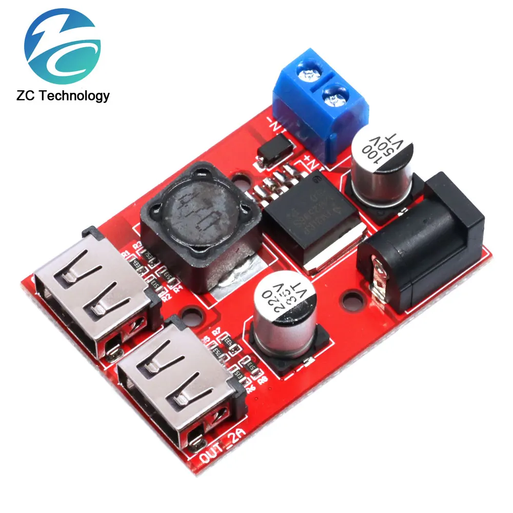 Lm2596 Lm2596S Doppio Usb Dc-Dc 9V 12V 24V 36V A 5V 3A Step Down Buck Converter Board Caricatore Per Auto Modulo Di Alimentazione Solare
