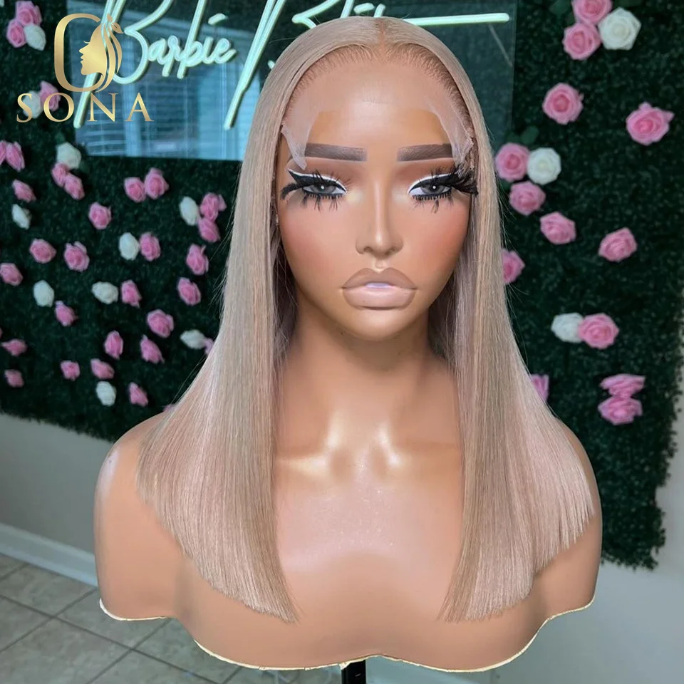 12” 613 PLATINUM HUMAN HAIR LACE FRONT BOB WIG NEW Huge Sale! Glueless 4x4 HD Lace Closure Wig Bob 12 main image 3