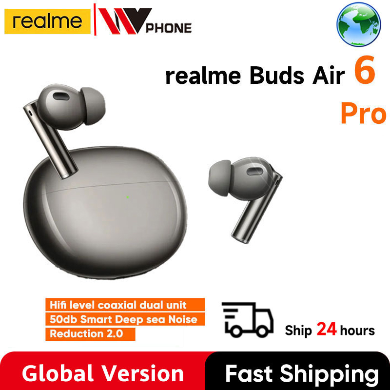  Global Version realme Buds Air 6 Pro True Wireless Earphone 50dB Deep Sea Noise Reduction 2.0 Bluetooth 5.3 IP55 Headphone