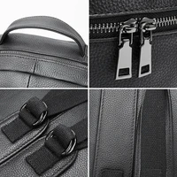 WESTAL Genuine Leather School Backpack for Students mochila Laptop Bag for 15.6'' Black Large Men Backpack for Travel  332 2